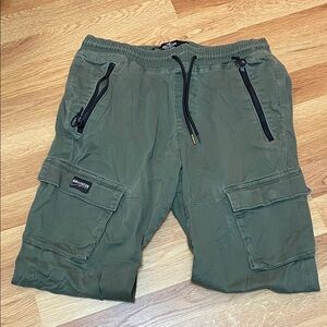 Hollister Men's Green Cargo Jogger Pants